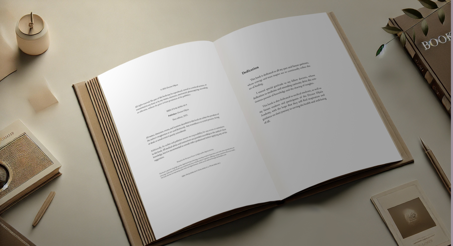 Copyright page from Doctor Oljaca's book, displaying ISBN, digital signature, and watermark information.