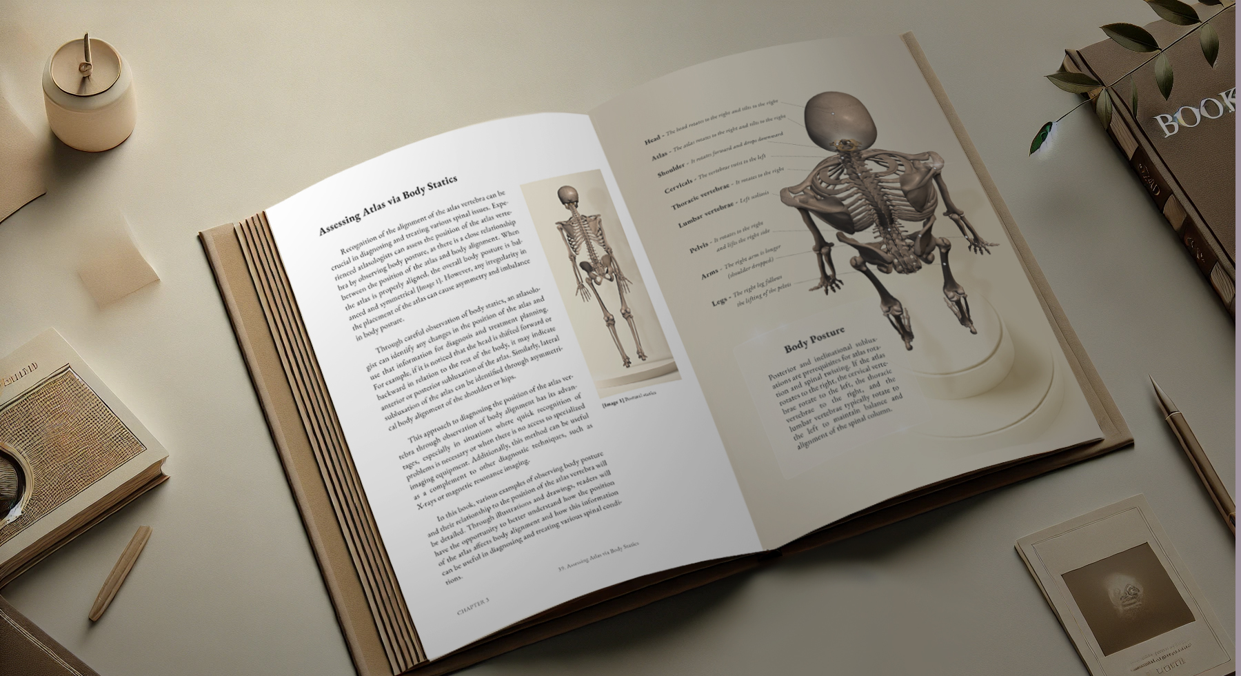 Diagnosing atlas subluxation and dislocation through body statics, featured in Doctor Oljaca's book.